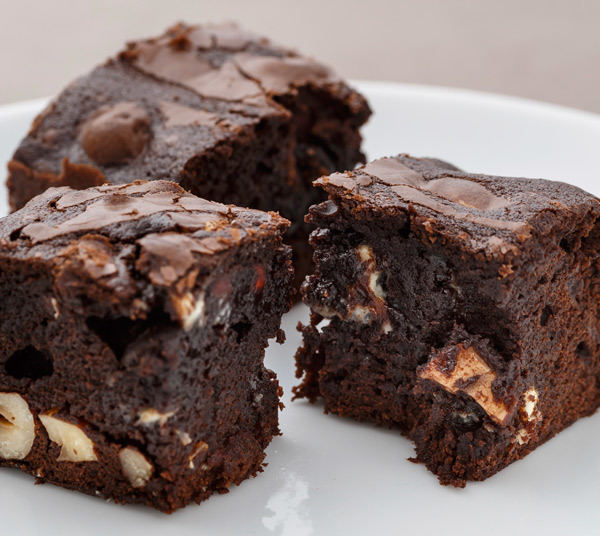 Hazelnut Brownies with Rye Flour