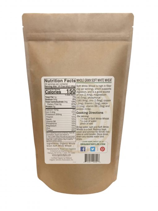 Soft White Wheat Nutrition Facts from Royal Lee Organics